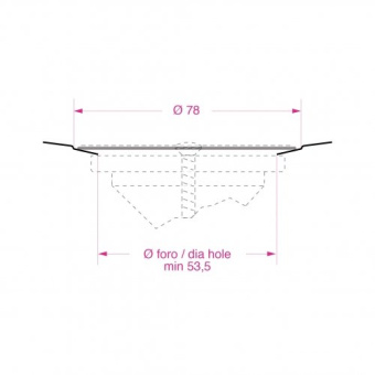 Straight Drain + Plug Ø53.5/58mm