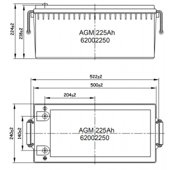 Mastervolt 62002250 - AGM Battery 12/225Ah