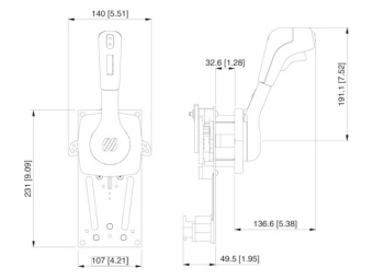 Ultraflex B310CH Side Mount Single Lever Control Dual Action Whole Chrome Finish