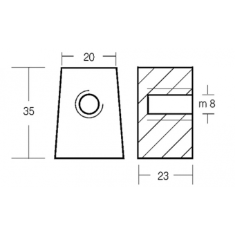 Tecnoseal Aluminium Trapezoidal Cube Ref. 67C-45251-00