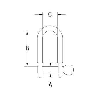Ronstan RF620 Stainless Steel D Shackle, 1/2" Pin, Coined Head with Hole