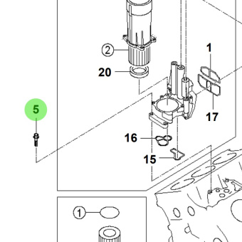 Bukh 28436-3A100 - Bolt for S270J Engine Oil Pump