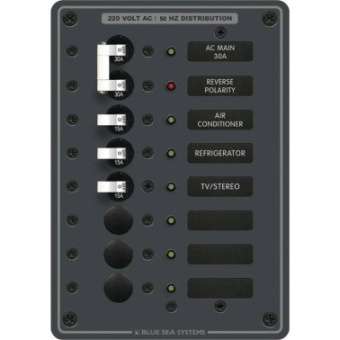 Blue Sea AC Panel 7 White Toggles