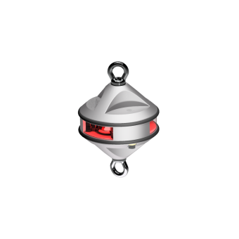 Lopolight 300-114G2-H1C-P - Navigation Light 3NM 360° Red, Hoist, Silver Anodized
