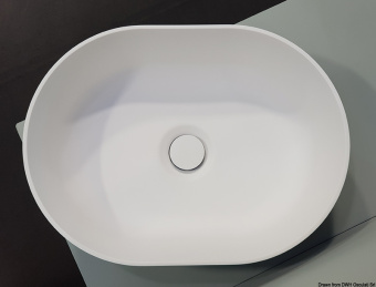 Osculati 50.184.01 - Countertop semi-oval sink Ocritech white 350x260 mm