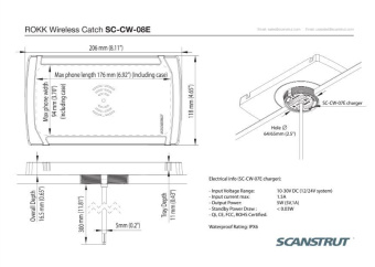 Scanstrut SC-CW-08F ROKK Wireless Catch Charger Wireless 10W (12/24V)