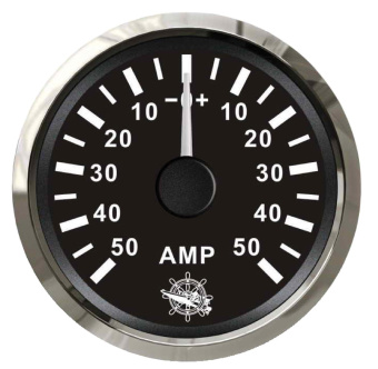 Osculati 27.321.23 - Ammeter With Shunt 50 A Black/Glossy