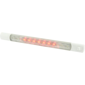 Hella Marine 2JA 958 121-101 - Warm White/Red LED 3W Surface Mount Strip Lamp - 12Volt - WITH Switch - Waterproof