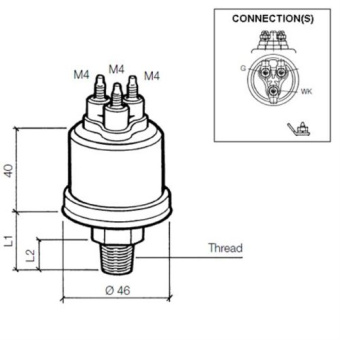 VDO 360-081-039-003C - Press Sender 10Bar(Insul)WC0.8 1/8-27NPT Sensors