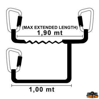 Trem B1423103 - Safety Line Segura Static + Elastic With 3 Snap Hooks