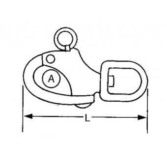 AISI 316 Snap Shackles With Swivel Eye 124 mm