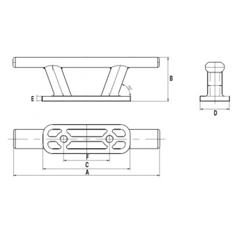 Marine Town Cleat Stainless Steel 316 150 mm