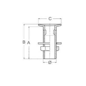 Foresti & Suardi Chromed Brass Through Hull 3/4"
