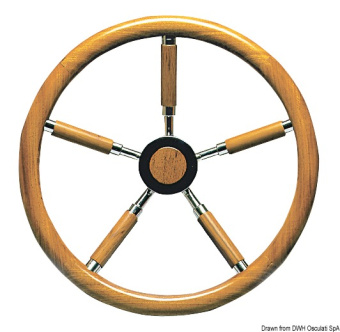 Osculati 45.167.40 - Stainless Steel Steering Wheel With Teak External Rim 400 mm