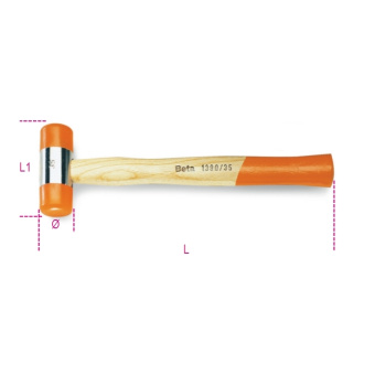 Beta 013900035 - Soft Face Hammers, Wooden Shafts Ø35 mm