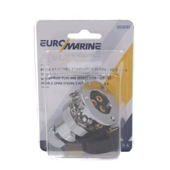 Euromarine Socket + Waterproof Plug 5A - 3 Poles