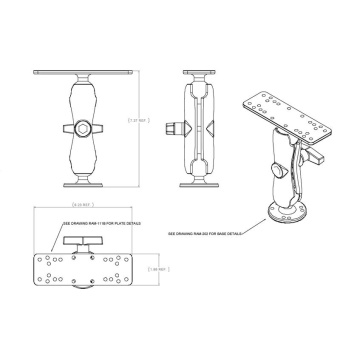 Ram Mount RAM-111U Universal Depth Sounder Assembly Set MB-8