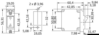 Osculati 14.740.20 - Flush Mount Lever Switch Horizontal Mounting 20 A