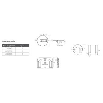 Tecnoseal Aluminium Anodes Kit For Mercruiser Bravo II-III