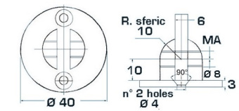 Osculati 38.013.68 - Base With Fork Ø 8 mm