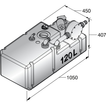 Vetus WWS12024B - Dirty Water Tank System 120L/24V