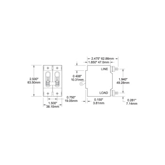 Blue Sea 7258B - Double Pole Toggle Circuit Breaker White C Series 100 A Bulk