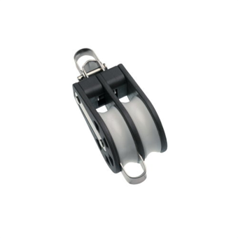 Barton N05221 – Double Reverse Shackle Block with Becket Size 5 54mm, Plain Bearing, 2x Ø54mm Sheaves, Max Rope 12mm