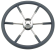 Allpa 6-Spoke Wheel 'Type 9' Stainless Steel With Black P.U. Rim, Ø450mm