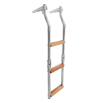 Stainless Steel Ladders 3 Steps Wood Steps