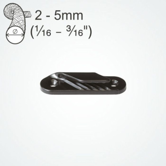 Clamcleat CL214 Fine Line Port Nylon Cleat for 2–5 mm Rope, Black