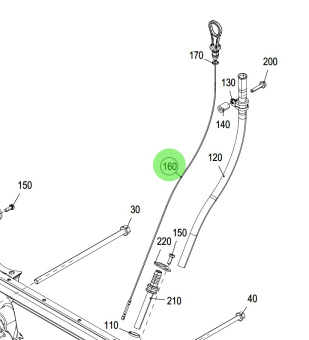 Steyr 2180819-0 - Oil Dipstick Assembly for SE266E40v1 Engines