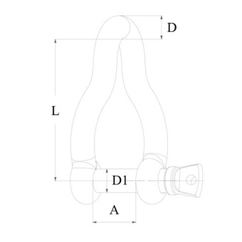 Hollex Twisted Shackle Long Forged 8mm With Threaded Eye Bolt AISI 316