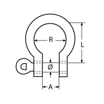 Euromarine Bow Shackle With Captive Pin A4 Ø8mm
