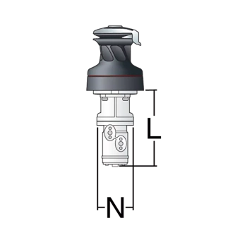 Harken 80.2STHA - Hydraulic Self-Tailing Radial Aluminum Winch 2 Speed, Vertical 80.2STH Black