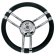 Allpa 3-Spoke Wheel 'Model 22' Stainless Steel With Black Polyurethane Rim, Ø350mm, Depth 60mm
