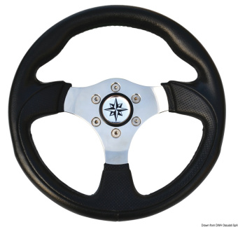 Osculati 45.138.01 - Tender Steering Wheel black/polished Stainless Steel Ø 300 mm