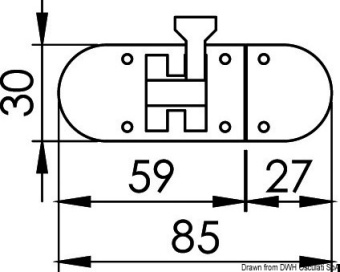 Osculati 38.177.01 - AISI316 Mirror Polished Bolt Lock 85x31 mm