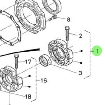 Nanni Diesel 970313437 - Main Bearing Carrier Assembly for N4 Series Engines