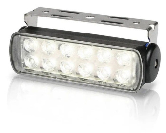 Hella Sea Hawk Work Lamp Black Housing 12V White Light/Bracket Mount