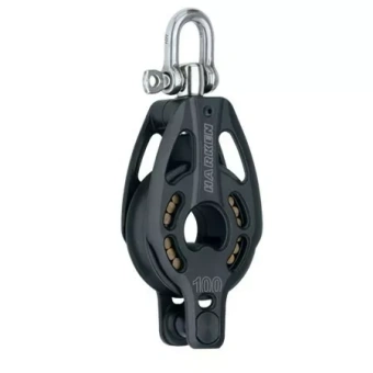 Harken 3247 - 100mm Black Magic 1-Sheave Aluminum Block Swivel, Becket