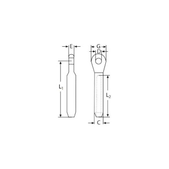 WASI Eye Terminal 2.5mm Thread, 5.5mm Eye, Length 100mm