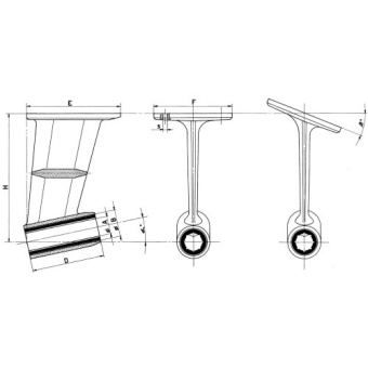Allpa Bronze Shaft Strut With Straight Mounting Flange, For Propeller Shaft Ø25mm