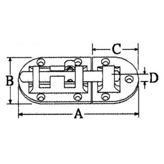Marine Town AISI 316 Door Bolt 90X38 mm