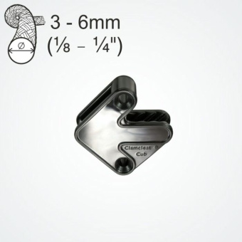 Clamcleat CL232 Cub Cleat for 3–6 mm Rope, Black Nylon