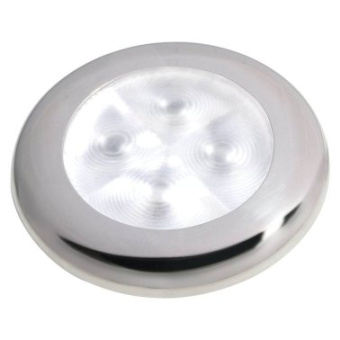 Hella Marine 2XT 980 507-221 - Slim Line LED Round Courtesy Light Red 12V Polished Stainless Steel