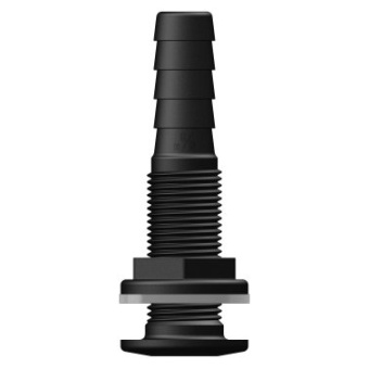 Trudesign 91137 Barbed Threaded Thru-Hull Ø16 mm - 1/2'' BSP - Black