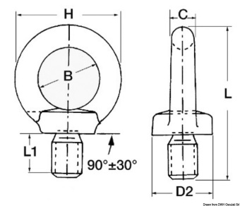 Osculati 39.158.08 - Male Forged Eyebolt AISI316 8 mm