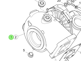 Steyr Z002606-0 - Turbocharger Assembly With Painted Air Filter Base for MO256H45, MO256K43, MO266K43 Engines