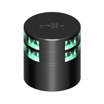 Lopolight 201-015ST-B-180-CD - Navigation Light 2NM 180° Green, Double, Black W/Conn & Alu-Base CD