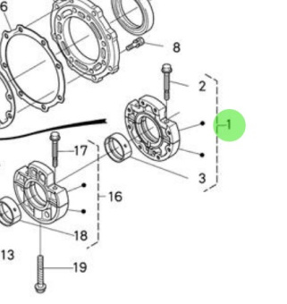 Nanni Diesel 970313032 - Wheel Bearing Case Assembly for Crankshaft Bearings